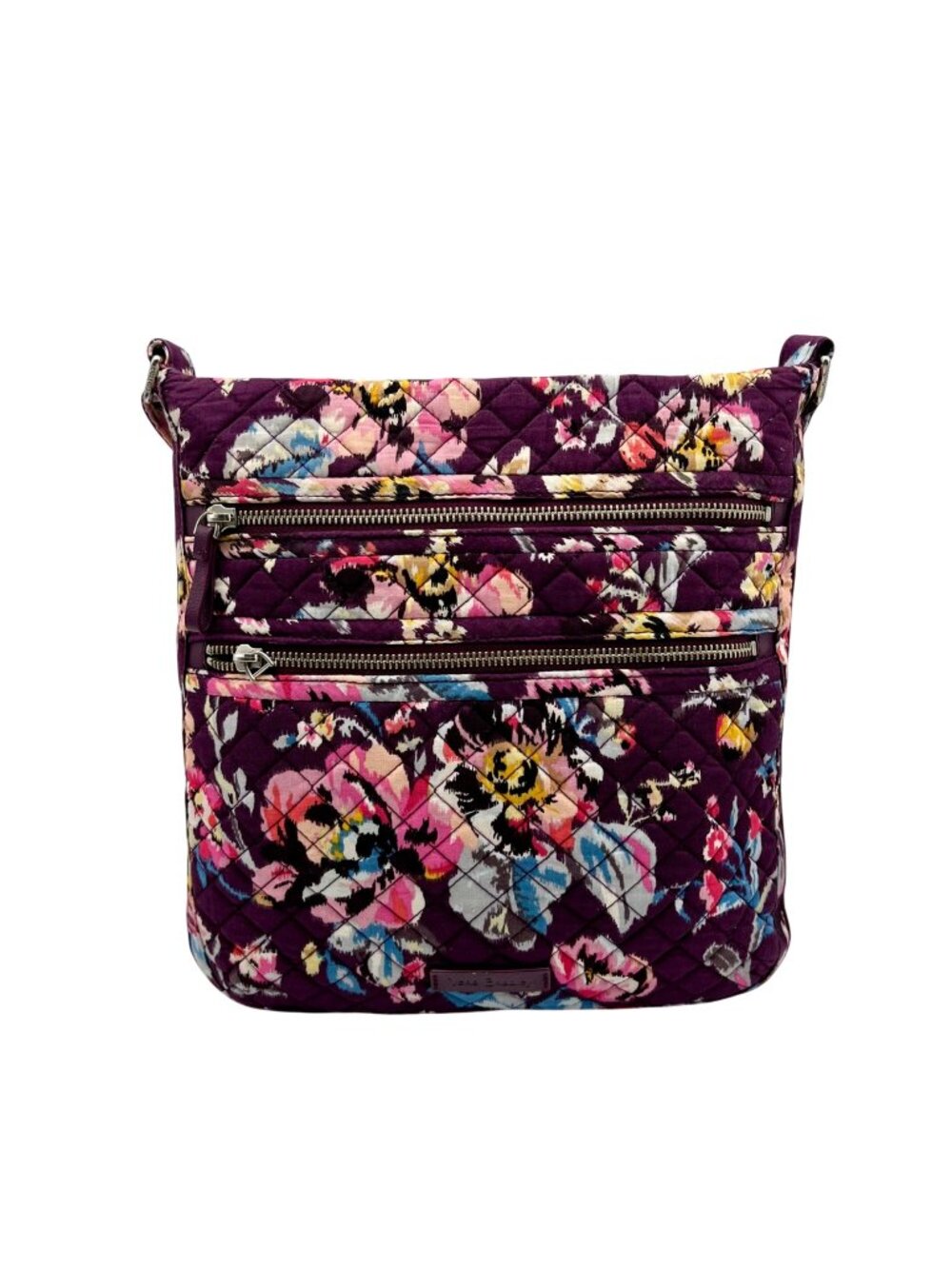 Vera Bradley Purple Indiana Rose Print Crossbody Bag